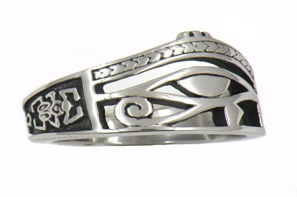 

fanssteel stainless steel mens or wemens jewelry masonary crab egyptian pharaoh eyes ring masonic ring 13w901736025, Silver