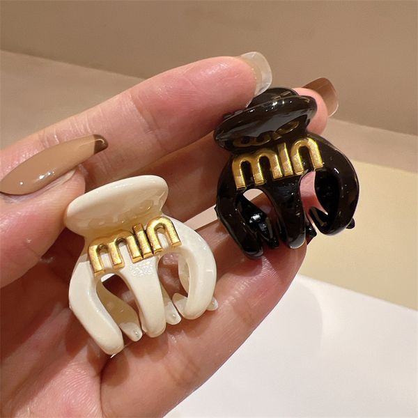 

s3741 fashion jewelry white black hair clip for women small grab clip back head barrette pumpkin hairclip ponytail fixer hair accessories, Golden;silver