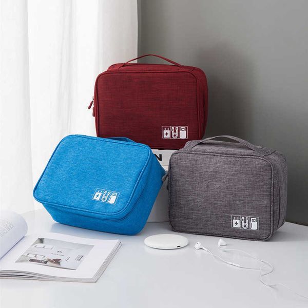 

portable waterproof mobile phone digital bag cation data cable charger storage bag