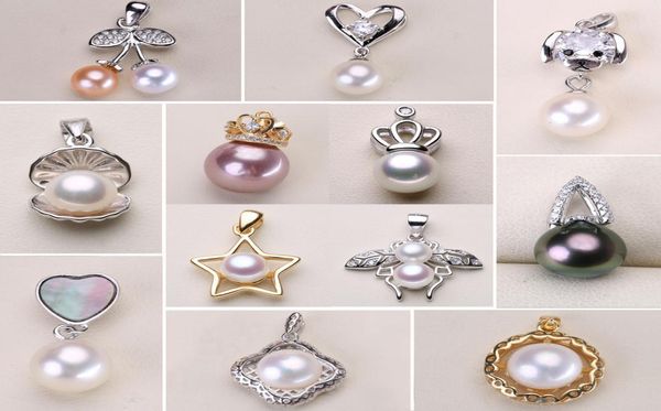 

fashion 925 sterling silver pendant settings zircon solid pearl pendant settings 14 styles necklace for women blank diy jewelry gi1547333, Slivery;crystal