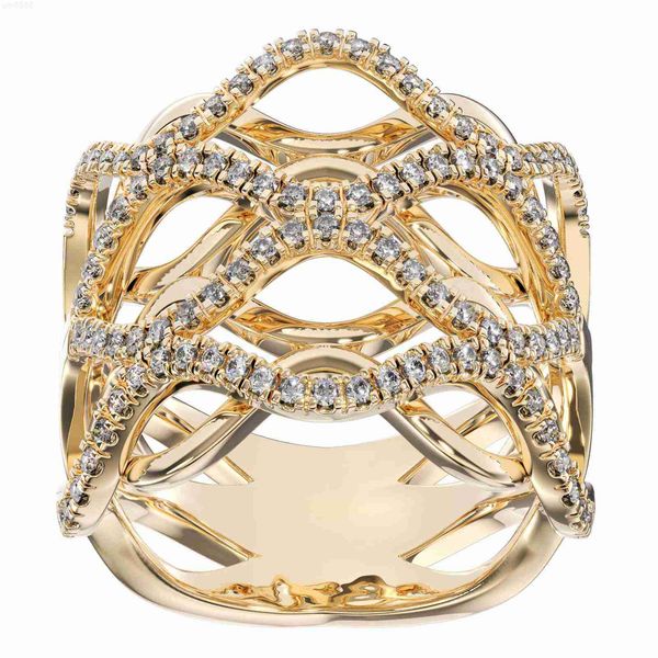 

affordable party look wholesale price no moq zero risk jewellery hallow out 18k yellow gold diamond 18mm thick designer ring, Silver