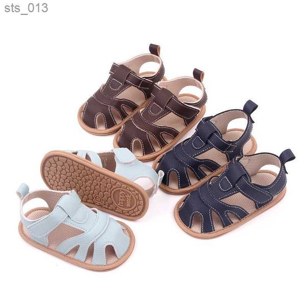 

summer style baby boys sandals solid color soft sole infant first walkers newborn baby beach shoes prewalkers shoes l230518