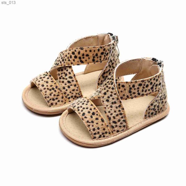 

pu leather baby girls boys sandals summer infant leopard style solid color soft rubber sole shoes toddlers non-slip prewalker l230518