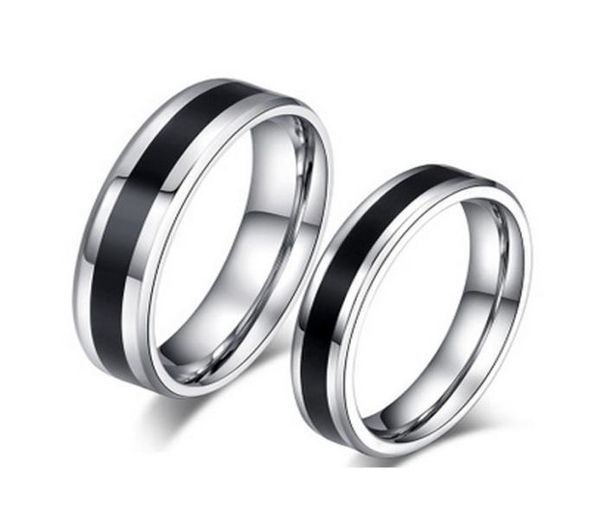 

men039s tungsten wedding bands rings thin black line engagement ring male jewelry 6mm wide4537009, Silver