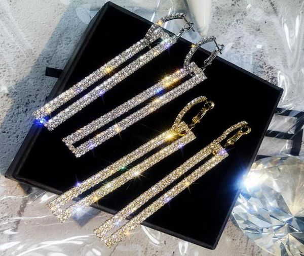 

2020 new selling fashion long stud earring women rectangle exaggerated wild earring famous brand jewelry gift for love high q9766226, Silver