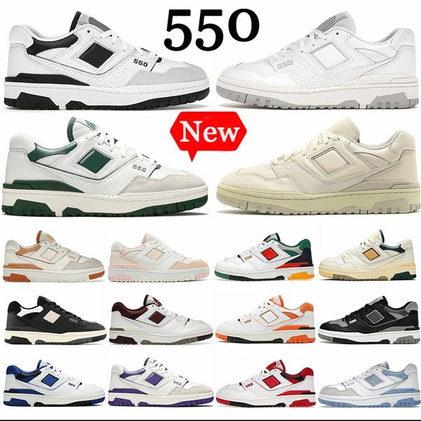 

running shoes with box new 550 550s trainers bb550 mens women white green grey summer fog rich paul auralee yellow sea salt black red panda