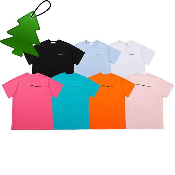 

fashion women t-shirt mens letter waves combination summer short sleeve 7 color shirt clothing, White