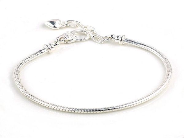 

chain bracelets with love smooth clips fit beads jewelry diy 19+0.3cm ps12883664336, Golden;silver