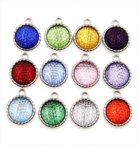 

60pcslot 12 colors birthstone 1518mm dangle pendant hang charm fashion jewelry fit necklaces bracelet key chains mobile phone st1807972, Bronze;silver