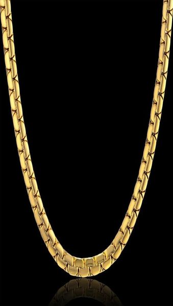

necklaces drop hip hop 6mm gold color stainless steel necklace male whole flat box link womens mens chain 20quot 234272938, Silver