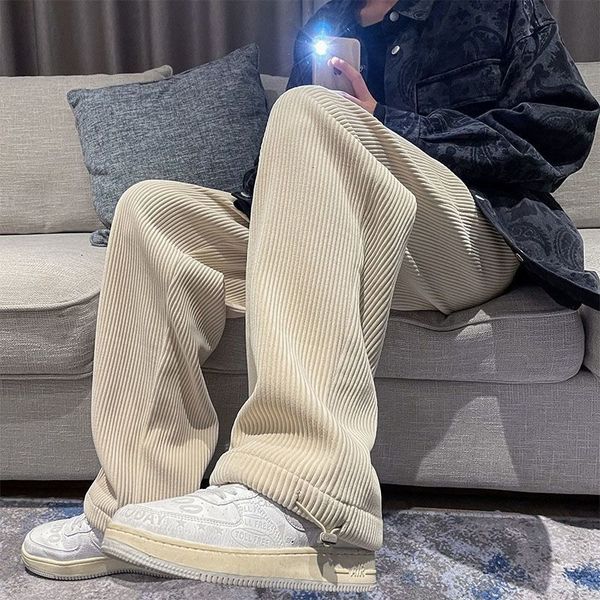 

men's shorts 2023 spring corduroy pants for men y2k high street loose casual pants student wide leg trend tracksuit 230625, White;black