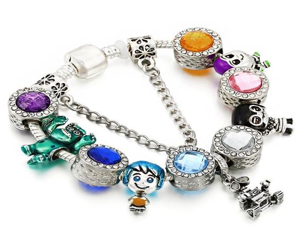 

fashion style charm bracelet women robot boy girl enamel european charm beads dangle fits charm bracelets necklace diy jewelry3086729, Golden;silver