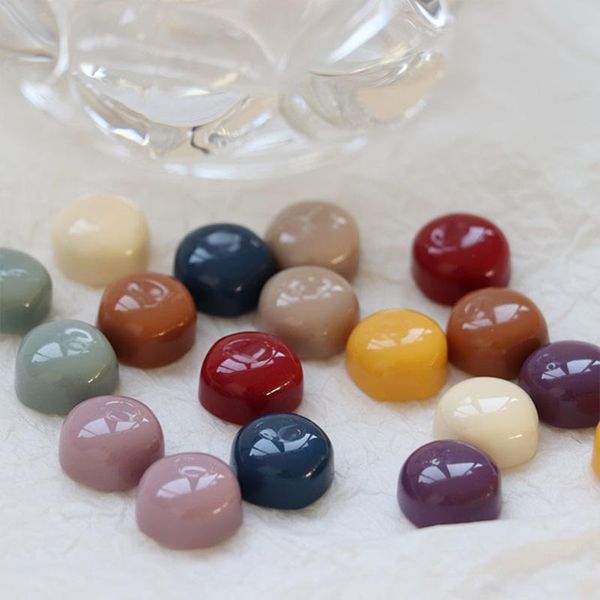

crystal 50pcs 15mm sweet chunky irregular round beads flat back circle buttons to diy earrings decorate cell phone jewelry ornaments