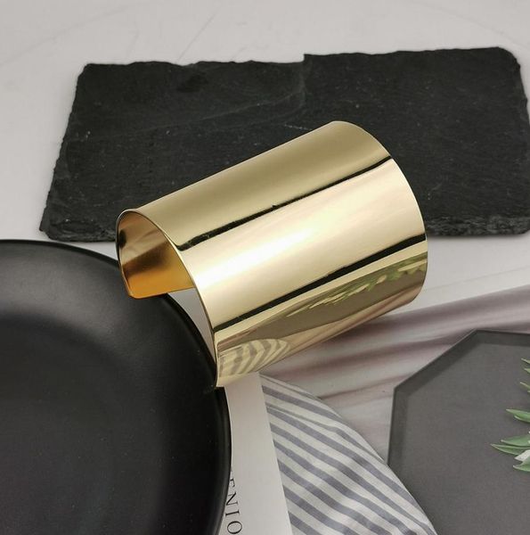 

bright finish metal cuff bracelets statement jewelry big bangle designer bracelets for women fashion party jewelry 2020 ukmoc8395165, Black