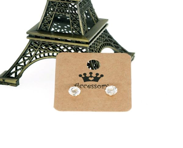 

100 pcslot 44cm blank kraft paper earring cards hang tag jewelry display ear stud cards favor label tag can custom logo1692777