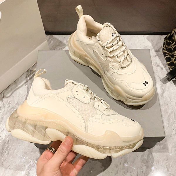 

new fashion designer womens men triple sneaker platform shoes luxury clear sole in black oreo athleisure fashion tennis woman daddy shoes co
