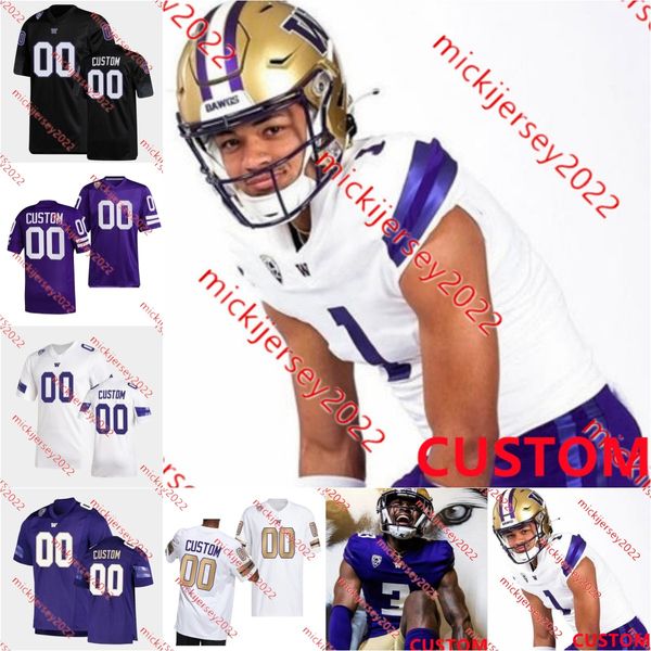 

salvon ahmed washington football jersey jacob eason byron murphy jr. taylor rapp myles gaskin aaron fuller mark brunell custom washington hu, Black
