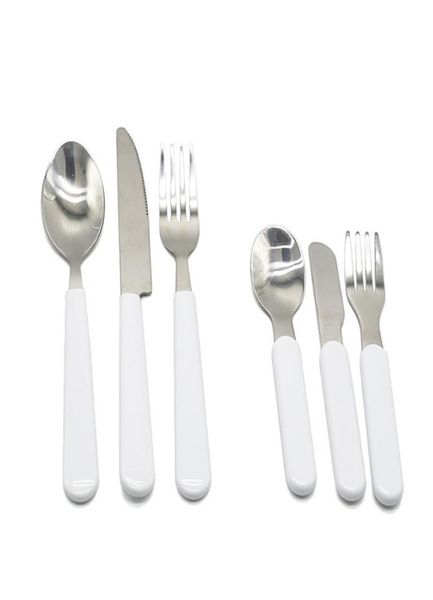 

sublimation white dinnerware tableware set stainless steel cutlery dinnerware western silverware kitchen knife spoon fork dinner s5588179