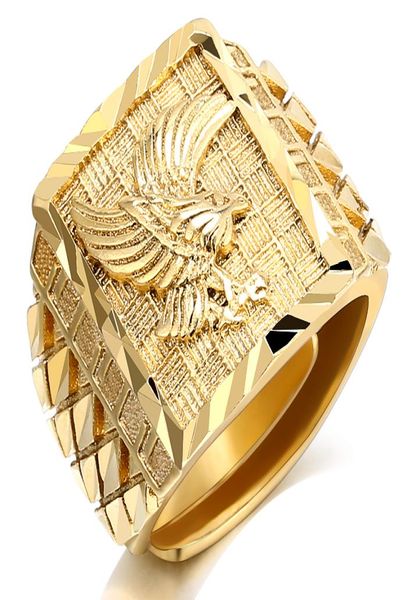 

punk rock eagle men s ring luxury gold color resizeable to 711 finger never fade8398907, Silver