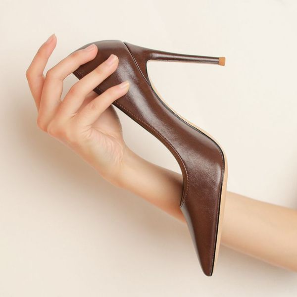 

2023 womens shoes spring super high 12cm stiletto heels pumps women shoes pointed toe patent leather office thin heel dress 8cm, Black