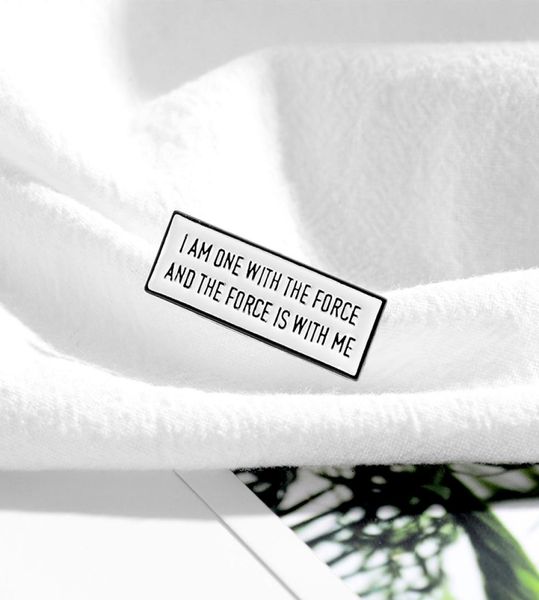 

i am one with the force is with me enamel pin wihte tag badge movie movie slogan inspirational motto jewelry brooch gift4166585, Gray