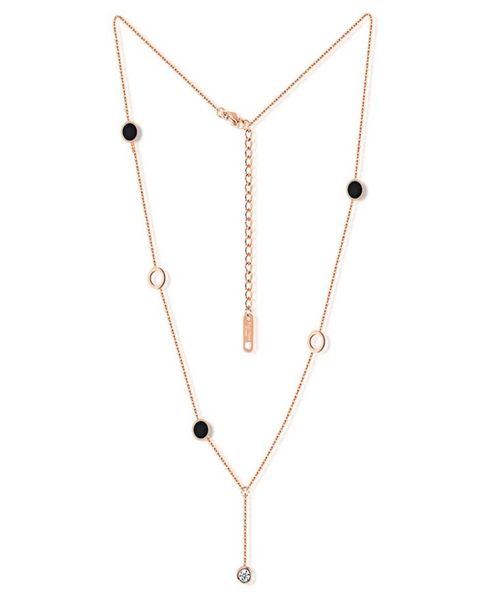 

whole fashion jewelry necklace black circle geometric pendant necklace gold silver rose plated rhinestone crystal necklace for7809219