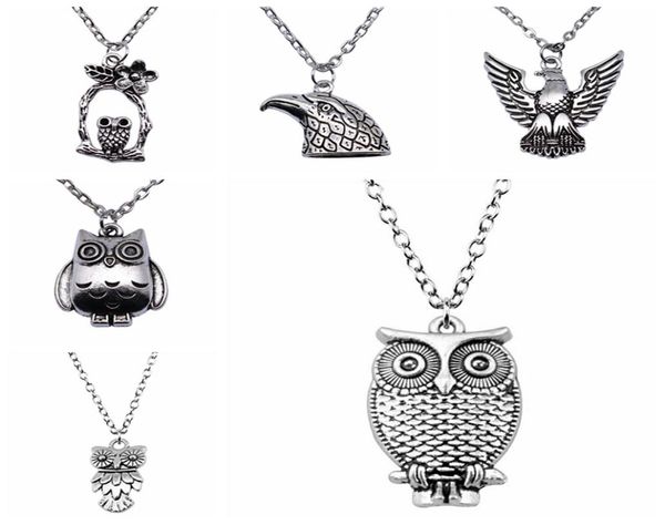 

school gifts 1pcs owl eagle pendant necklace women 435cm chains7380906, Silver