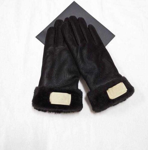 

european and american designer brand windproof leather gloves lady touch screen rex rabbit fur mouth winter heat preservation wind style, Blue;gray