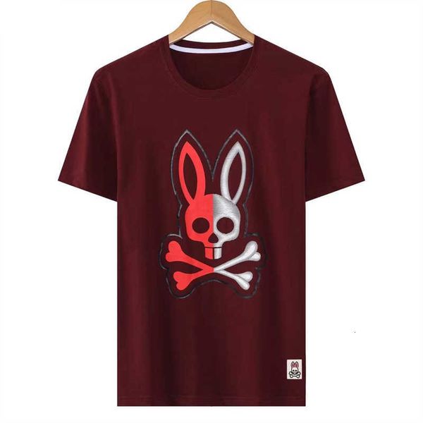 

psychos shirts 23 new fashion bunnys brand cartoon t shirt skull rabbit print embroidered t-shirt men's casual cotton tees versatile qm, White;black