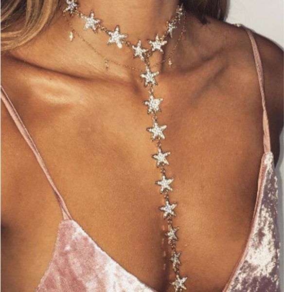 

star choker women metal choker statement necklace 2017 luxury maxi necklace women collier femme fashion jewelry5513740, Silver