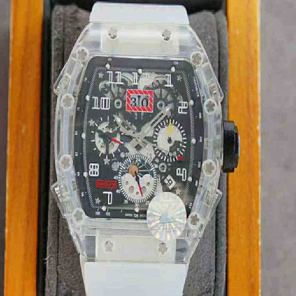 

designer men watch rm11 mechanical movement qy5b esigner wristwatch for men 17hi fully hollowed out, Slivery;brown