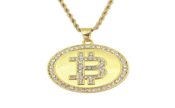 

pendant round bitcoin pendant hip hop necklace01234567858800, Silver