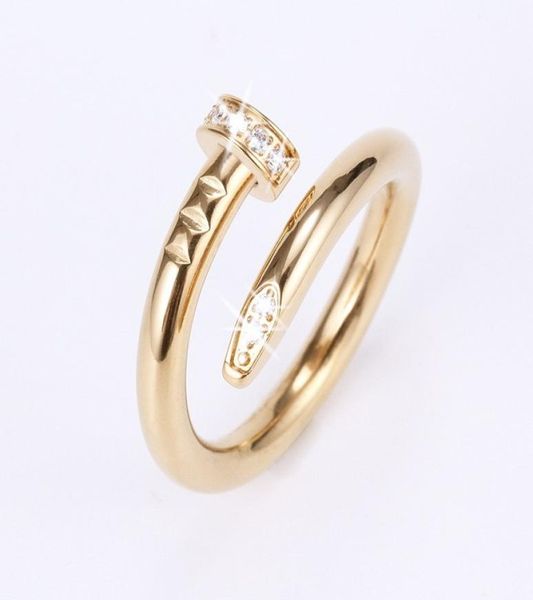 

with red box designer nail rings diamonds love screw ring classic luxury jewelry menwomen titanium steel goldplated craft gold9368075, Slivery;golden