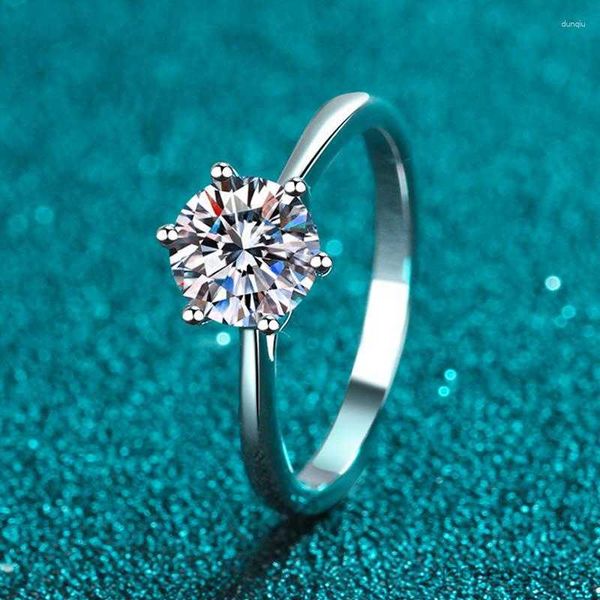 

wedding rings rings rings tezzc certified moissanite for women engagement wedding classic fine jewelry 925 sterling ring r230626, Slivery;golden