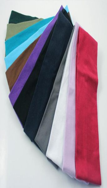 

50pcs hiq 100 cotton women solid sport yoga dance biker wide headband hood stretch ribbon hair bands elastic head wrap headwear 2095060, Slivery;white