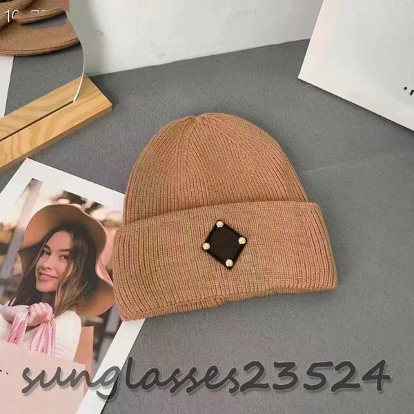 

couple fashion designer beanie women warm keeping bonnet candy color pattern embroidery in autumn and winter beanies brown hat, Blue;gray