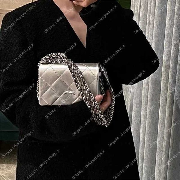

new purses designer woman handbag bag square lingge women silver flip small chain 2023 summer bags genuine tofu leather single shoulder obli