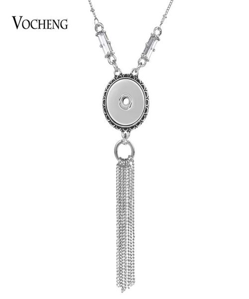 

vocheng noosa ginger snap jewelry sweater chain tassel necklace for 18mm snap button charms nn6346780622, Silver