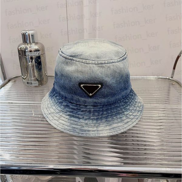 

designer bucket hat casquette stars with casual outing flat-small brimmed hats wild triangle standard ins basin cap, Blue;gray
