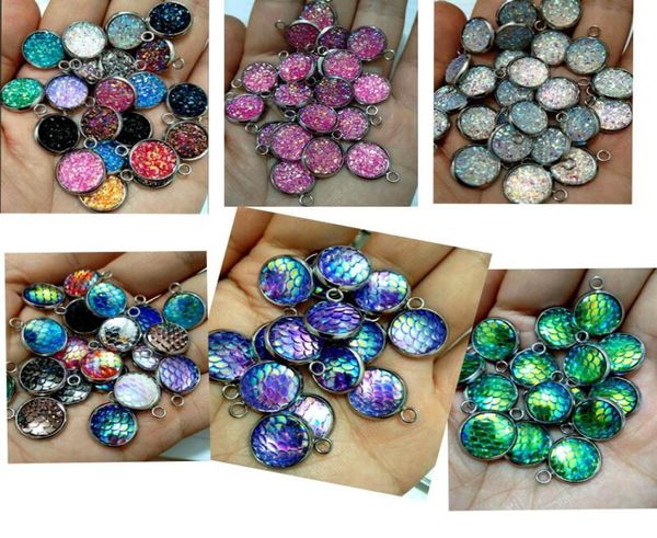

100pcs lot resin druzy beads for jewelry making loose lampwork charms diy beads for bracelet necklace earrings whole in bulk l9629830, Bronze;silver