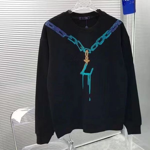 

23s mens sweatshirts designer sweaters mens hoodies pure cotton casual sports new long sleeved printed clothing, Black