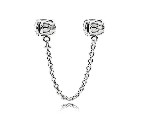 

authentic ale 925 sterling silver abstract detailed charms raindrops safety chain charms beads fit charmes bracelets for diy jewel2609813, Black