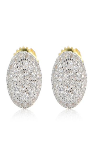

mens hip hop jewelry iced out diamond stud earring 925 pure silver earings gold silver women accessories8355233, Golden;silver