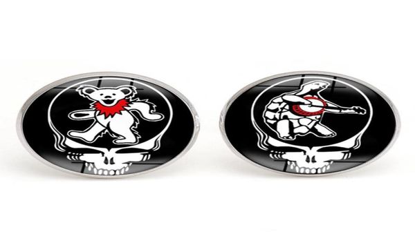 

cufflinks men french grateful dead glass cabochon musical cuff link copper material men charm jewelry gift whole3072459, Silver