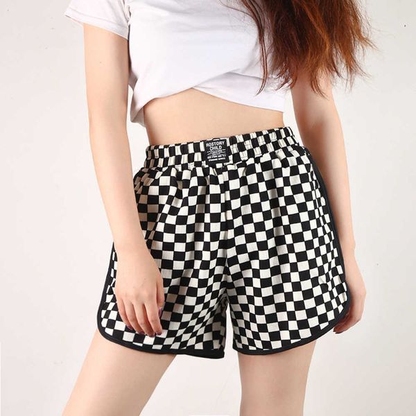 

summer sports leopard print shorts, fashionable women's high waisted wide leg pants, casual elastic waist a-line pants women, Black;white