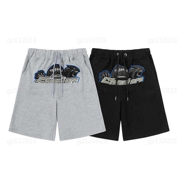

trapstar summer designer shorts men daily travel short tiger head embroidery loose grey black s-xl casual designers sports short, White;black