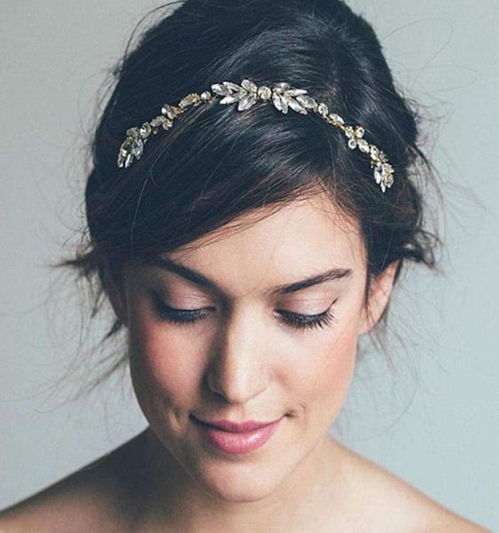 

diezi fashion gold silver color combs bride crystal rhinestones women hairpins bridal hairband hair jewelry accessories8752108, Golden;silver