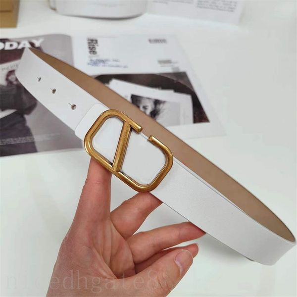 

fashion belts for men designer v luxury belt classic solid color business leisure cintura gold plated pin buckle cowhide white belt width 2., Black;brown