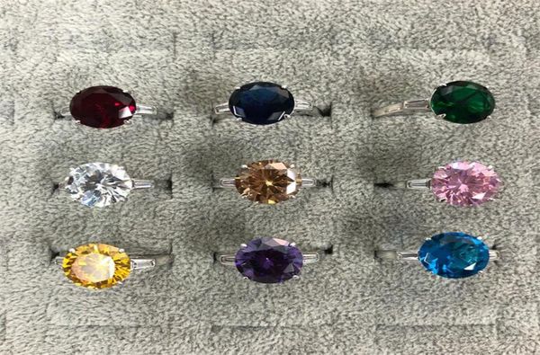 

size 512 sparkling luxury jewelry real 925 sterling silver large round cut multi color cz diamond gemstones women wedding band ri1211686, Slivery;golden