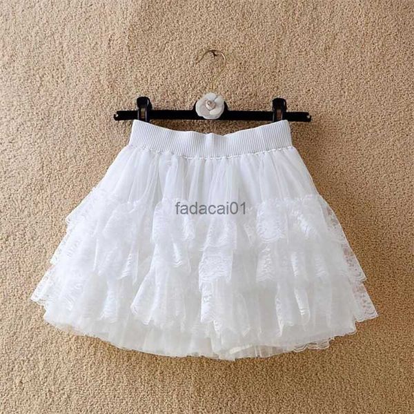 

summer women high waist skirt dancing big swing tutu skirts multilayer lace mesh cake short skirt ladies l230621, Black